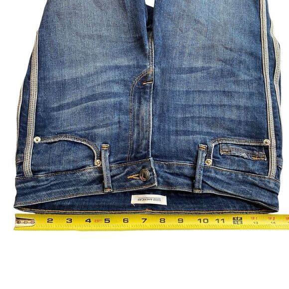 Good‎ American Women’s 4/27 Straight Leg Stripe Ankle Jean Dark Wash Stretchy - Picture 11 of 11